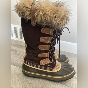 Authentic Sorel Joan of Arc Waterproof suede leather Winter Boots Ladies Sz 9